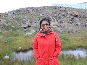 Lori Idlout, the federal member of Parliament for Nunavut and NDP representative, said after constituents raise issues around housing, elder care and mental health, language is next on their list. Idlout poses for a photo in Iqaluit, Nunavut, on Thursday, Aug. 19, 2021.