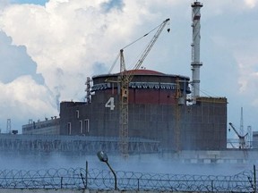 A view shows the Zaporizhzhia Nuclear Power Plant in the course of Ukraine-Russia conflict outside the Russian-controlled city of Enerhodar in the Zaporizhzhia region, Ukraine , on Aug. 4, 2022.