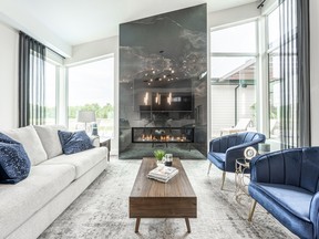 When you’re not lounging outside by the pool, the vaulted ceilings and sumptuous marble fireplace make this the perfect spot to cosy up with a book and your favourite beverage.