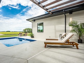 The outdoor entertainment area features 200 square feet of space, and there’s even a 300-square foot pool house for entertaining.