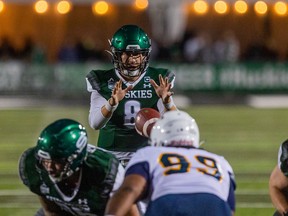 Quarterback Mason Nyhus and his U of S Huskies play the Alberta Golden Bears on Friday in Edmonton.