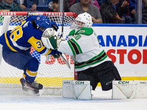 Saskatoon Blades take on the Prince Albert Raiders in their season home opener at SaskTel Centre. Photo taken in Saskatoon on Saturday, September 24, 2022.