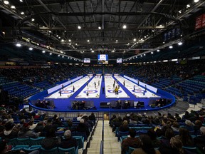 SaskTel Centre hosts the 2021 Tim Hortons Canadian Olympic curling trials on Wednesday, November 24, 2021.