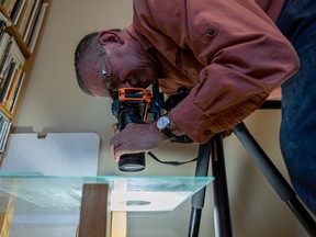 Ron Cooley, a retired U of S English professor, creates artistic photographs using Epsom salts and polarizing filters. (Michelle Berg)