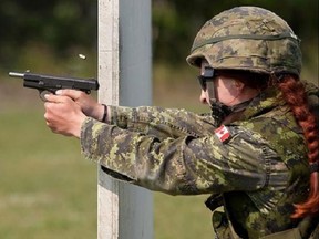 Sergeant Tatyana Danylyshyn competing at the 2012 Canadian Armed Forces Small Arms Concentration at Connaught Ranges, Ottawa.
