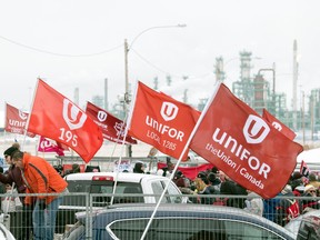 Another Unifor rally was held at Refinery Gate 7 in Regina on Monday, January 27, 2020, during an extended lockout for union members as bargaining negotiations continued.