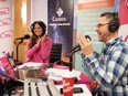 Shauna Foster and Rob Suski host the C95 Radio Marathon for Breast Cancer Research at Rawlco Radio Broadcast House. Photos taken in Saskatoon, Sask. on Thursday, October 20, 2022. (Saskatoon StarPhoenix / Michelle Berg)