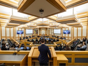 City council meets for the first of three days of meetings to vote on adjustments to the 2023 municipal budget. Photo taken in Saskatoon, SK on Monday, November 28, 2022.