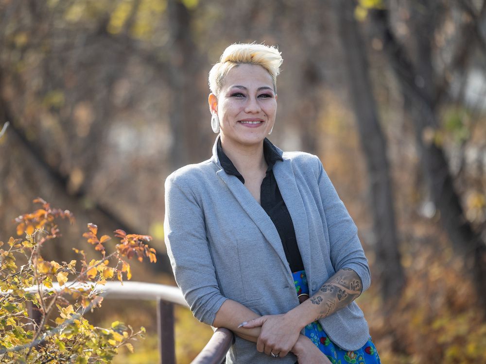  courtney-dawn anaquod is a jigging champion, fashion model and youth mentor focused on mental health. photo taken in saskatoon, oct. 27, 2022.