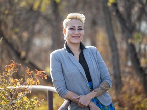 Courtney-Dawn Anaquod is a jigging champion, fashion model, and youth mentor with a focus on mental health. Photo taken in Saskatoon on October 27, 2022.