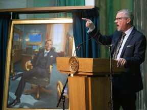 Brad Wall was on hand for the unveiling of his former premier's official portrait at the Saskatchewan Legislative Building on Nov. 30, 2022. Wall served as the 14th premier of Saskatchewan from 2007 until his retirement from politics in 2018.