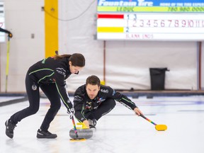 Kirk Muyres and Laura Walker have dedicated themselves to mixed doubles curling, with the long-term goal of getting to the Olympics. (Brad Hamilton photo).