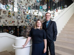 Aileen Burns, left, and Johan Lundh are Remai Modern's co-executive director and CEO. Photo taken in Saskatoon, Dec. 8, 2022.
