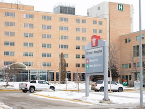 St. Paul's Hospital at 1702 20th Street West is seen in Saskatoon, Sask. on Monday, February 14, 2022.