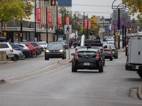 Parking spaces look full in downtown Saskatoon, Sask. in this photo taken in September of 2022.