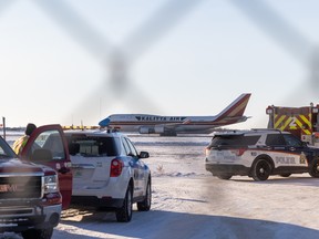 A 747 cargo plane landed at the Saskatoon Airport after a fire alarm went off in one of its cargo holds. Photo taken in Saskatoon, SK on Thursday, December 15, 2022.