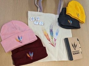 Students received swag from OUTSaskatoon at Saskatchewan’s seventh annual GSA summit in November 2022. Photo courtesy OUTSASKATOON.