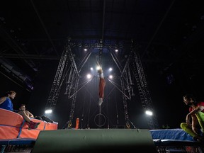 Acrobats train in behind the scenes photos of Cirque Du Soleil’s OVO at SaskTel Centre on July 27.