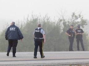 SIRT arrives on scene on Highway 11 after the arrest of Myles Sanderson North of Saskatoon. Photo taken in Saskatoon, Sask. on Wednesday, September 6, 2022.