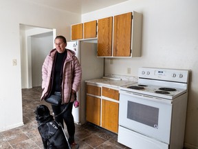 Assistant Deputy Minister of Housing and president of Saskatchewan Housing Corporation Louise Michaud stands in the kitchen of one of the province's rental properties. Photo taken in Saskatoon, SK on Tuesday, January 24, 2023.