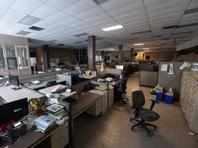 The Saskatoon StarPhoenix newsroom sits empty on Wednesday, Jan. 27, 2023.