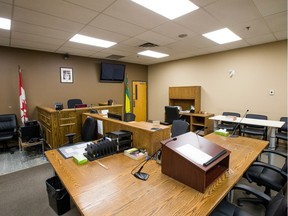 A Saskatoon Provincial Court courtroom in Saskatoon sits empty in this file photo.