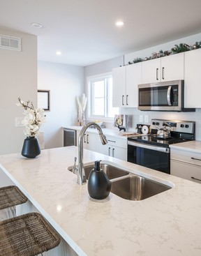 While priced affordably, North Ridge Towns Dubois delivers top-notch finishes including quartz countertops, two-tone cabinets and luxury vinyl plank flooring. A full complement of appliances is included in the purchase price.