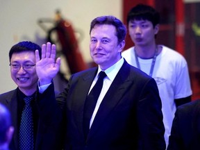 Tesla Inc CEO Elon Musk attends an opening ceremony for Tesla China-made Model Y program in Shanghai, Jan. 7, 2020.