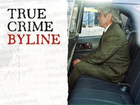 Larry Fisher sits in RCMP cruiser in November 1999 after being found guilty in the murder of Gail Miller.
