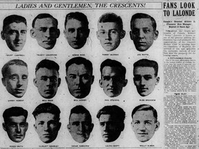 A 1922 Saskatoon Star clipping previews the upcoming 1922-23 Saskatoon Crescents hockey season.