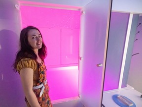 Melissa Thode, general manager of Float Love, shows off one of the float rooms available to use at their 203 Idylwyld Drive South location.