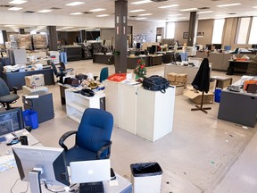 The Saskatoon StarPhoenix newsroom is being dismantled as journalists gather their belongings.