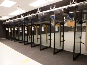 The indoor firing range at Saskatoon police headquarters.