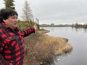 Trapper Freddy Jolly stands near the Whabouchi mine in Nemaska, in the James Bay region, Quebec on October 20, 2022.