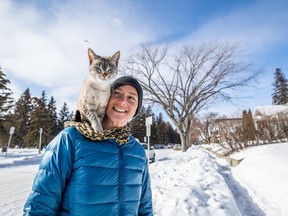 Nikita was out for a ride on Janicka Grayston's shoulder this week in Saskatoon.