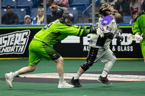 Saskatchewan Rush’s Matt Beers makes a play.