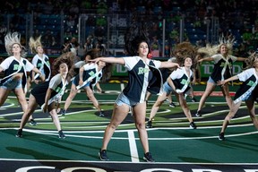 Saskatchewan Rush’s cheerleaders in action.