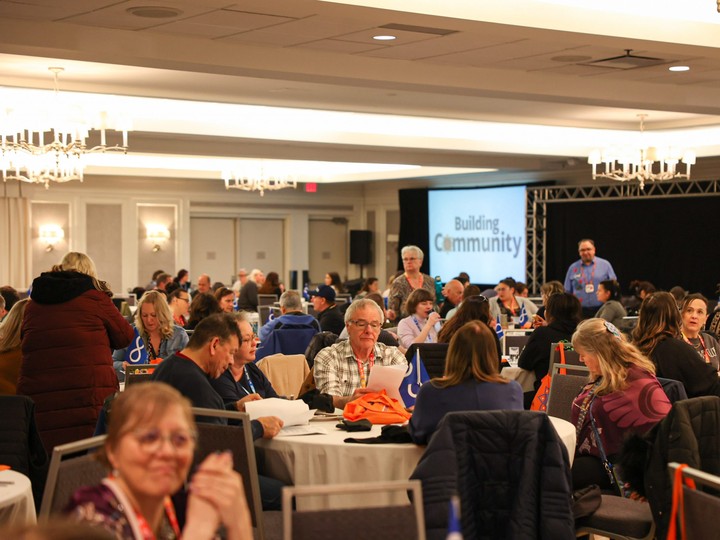  The crowd during the ‘Building Community – Housing and Homelessness Conference,’ where representatives from rural Saskatchewan shelters and supportive housing spoke about the unique challenges their programs face. Photo taken in Saskatoon, Sask. on Wednesday, March 15, 2023.