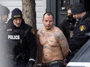 Saskatoon police arrested William Jack Henderson after a standoff outside a home in the 300 block of Avenue H South. Photo taken in Saskatoon, Sask. on Wednesday 06.04.2022.