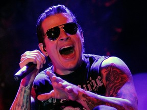 Avenged Sevenfold singer M. Shadows performs during the 48 Hours Festival October 15, 2011 in Las Vegas, Nevada.