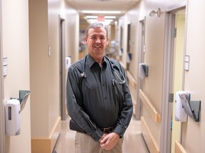 Dr. Andries Muller, president of the Saskatchewan College of Family Physicians, poses at West Winds Primary Health Care in Saskatoon, Sask. on Nov 23, 2022.