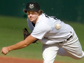 Josh Taylor, who went on to a Major League career, throws a pitch for the Saskatoon Yellow Jackets in 2013. After a long absence, Saskatoon will again have a team in the Western Canadian Baseball League.