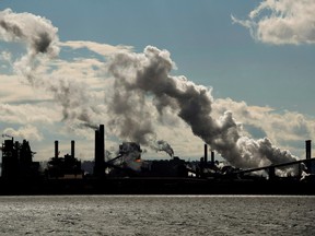The steel mills in the Hamilton waterfront harbour are shown in Hamilton, Ont., on Tuesday, October 23, 2018.
