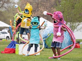 The inhabitants in Sum Theatre’s Theatre in the Park show, Zero Gravity.