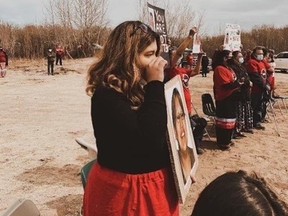 Faith Bosse at an awareness event in 2022 for Missing and Murdered Indigenous Women and Girls.