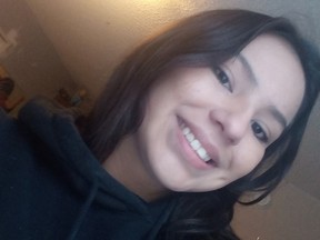 Sadie Lameman, 20, was reported missing to the Onion Lake RCMP Detachment on May 2, 2023. She was last seen entering a business on 50th Avenue in Lloydminster, AB, on April 3, 2023. (photo supplied by RCMP)
