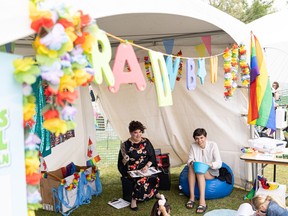 Rainbow tent at children's festival