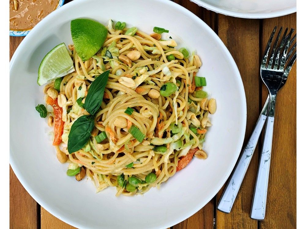 Noodle Salad in Spicy Peanut Sauce.