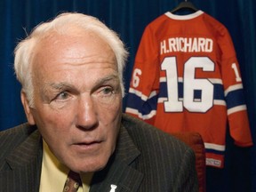 Former Montreal Canadiens player Henri Richard responds to questions Friday, June 1, 2007 in Ottawa. Hockey Hall of Famer and Montreal Canadiens great Henri Richard has been posthumously diagnosed with stage 3 chronic traumatic encephalopathy (CTE), the Concussion Legacy Foundation Canada announced Wednesday.