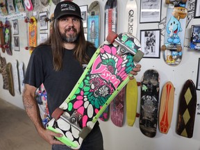 Saskatoon skateboarding pioneer and aficionado Bruce Tucker of Tuckers T-Shirts and Screenprinting on Avenue B South has been collecting boards for years. His wall of skateboard fame, featuring collectable boards from the 1960s through to the 1990s, is about to become a museum.